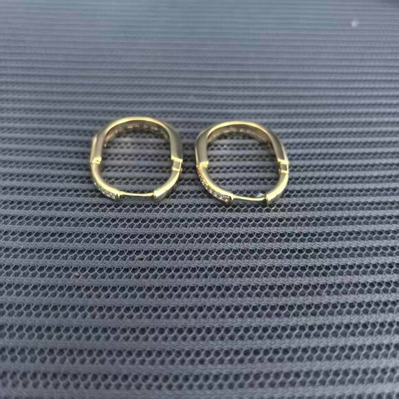 Delicate 14K Gold Plated  Huggie Hoops | Tiffany Sparkling Everyday Earrings - Picture 2 of 4